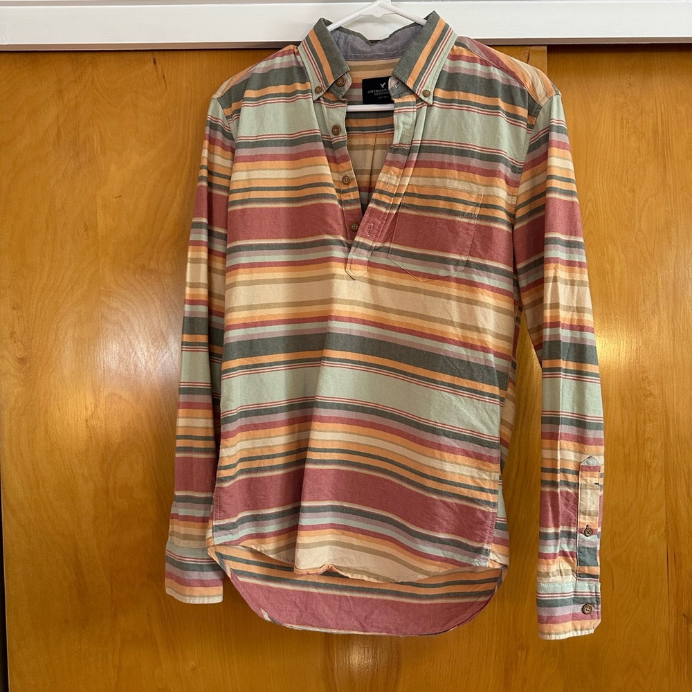 American Eagle Outfitters Multicolor Striped Casual Shirt
